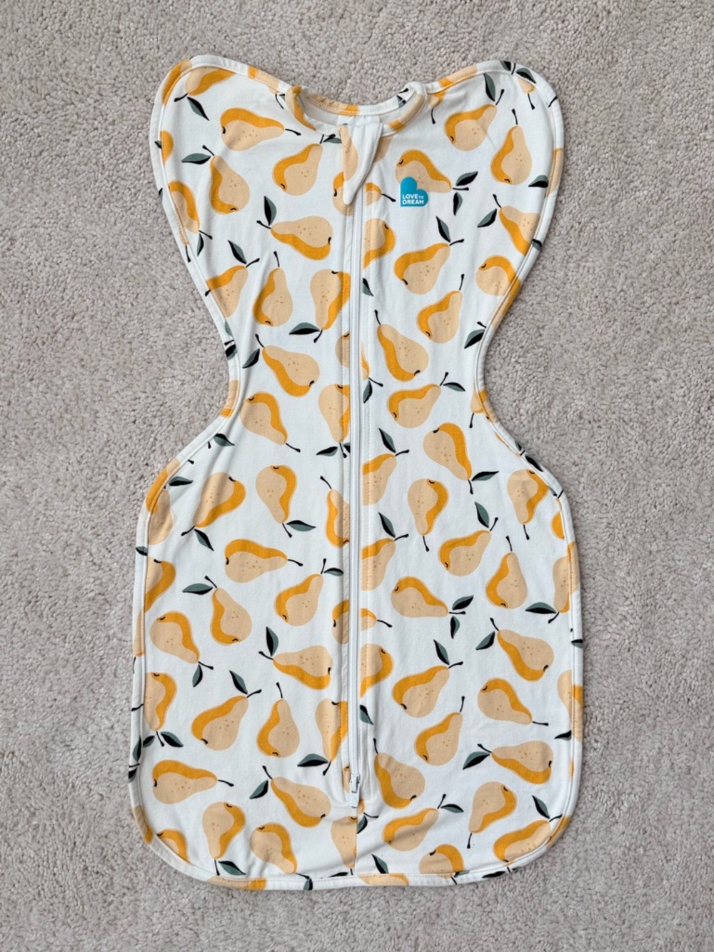 Love to Dream Yellow Pear Print Swaddle Sack